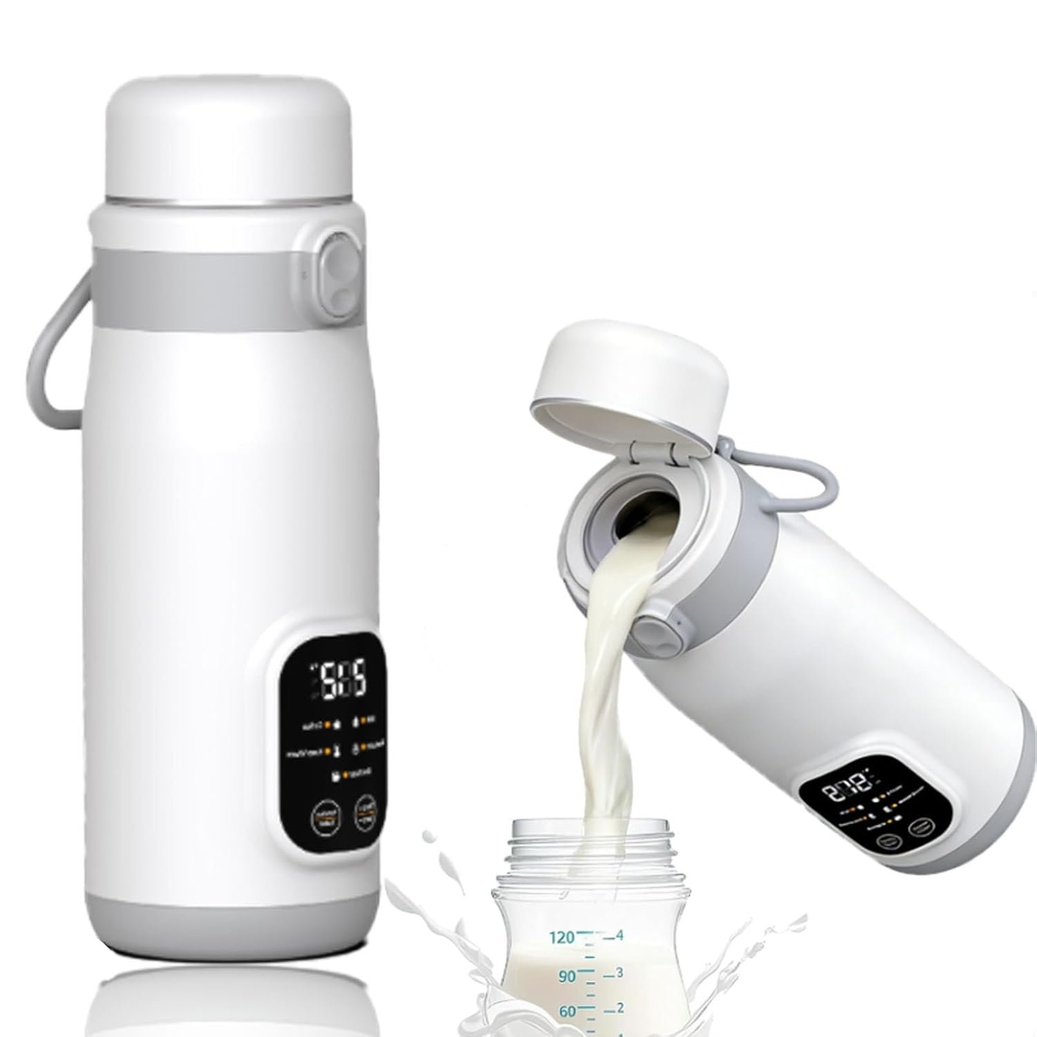 Portable Milk Warmer for Baby - Dual Heating Modes for Breast Milk & Water,Bottle Warmer On The Go,Fast Heating Smart Temperature Control,Large Capacity,All-Day Constant Temperature