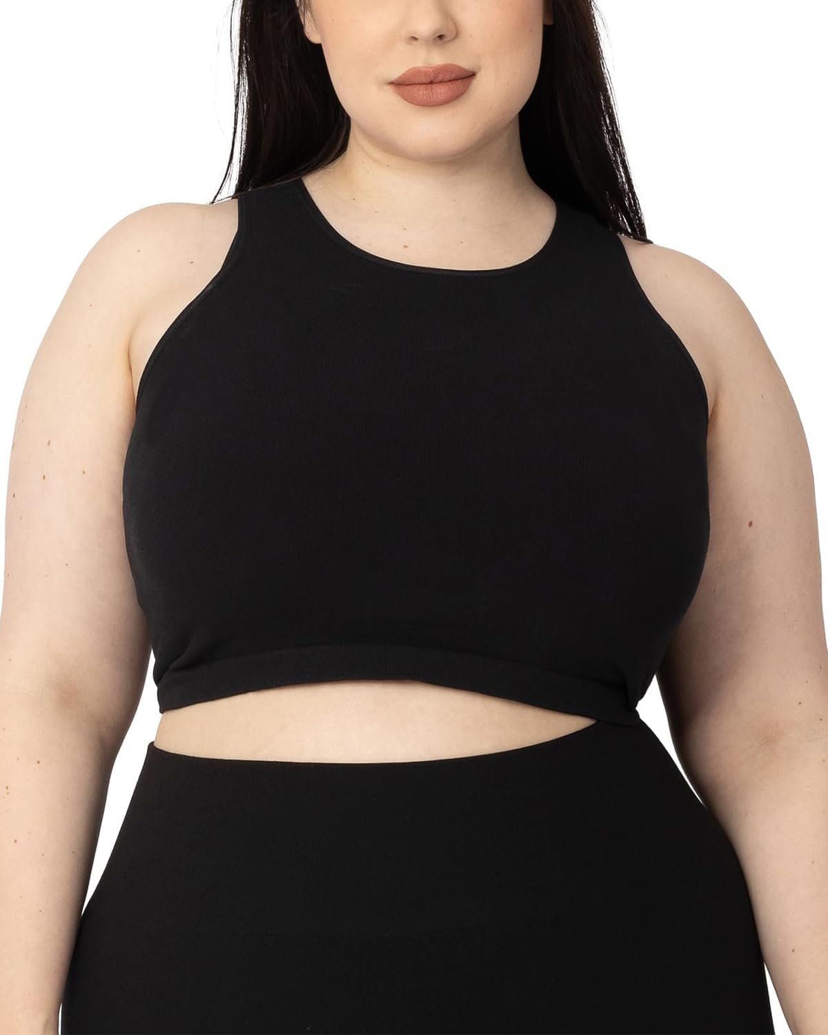 Kindred Bravely Sublime Longline Nursing Bras for Breastfeeding, Soft Nursing Crop Tank Maternity Bra with Built in Shelf Bra