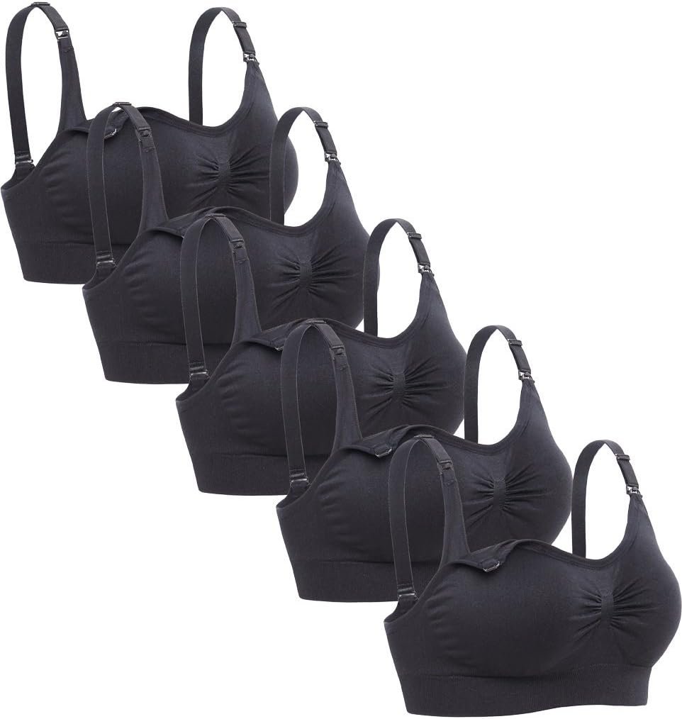Womens Seamless Nursing Bra Sleeping Maternity Bralette for Breastfeeding Pack of 3