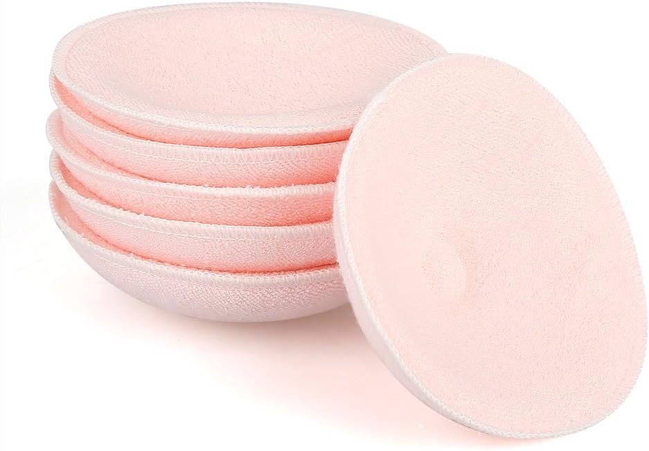 Organic Nursing Pads - 6 Washable Viscose Derived from Bamboo Breastfeeding, Reusable Breast Pads for Breastfeeding, Nipple Pad for Essentials