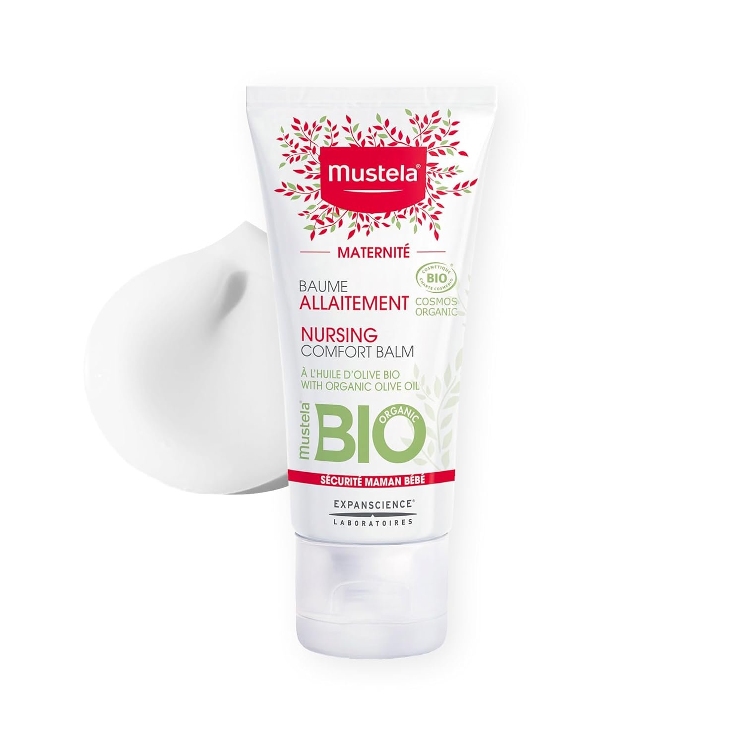 Mustela Maternity Certified Organic Nursing Comfort Balm - Nipple Cream for Breastfeeding with Olive Oil - Clinically Proven & Safe for Pregnancy Skincare - Fragrance Free & Vegan - 1.01 fl. oz.