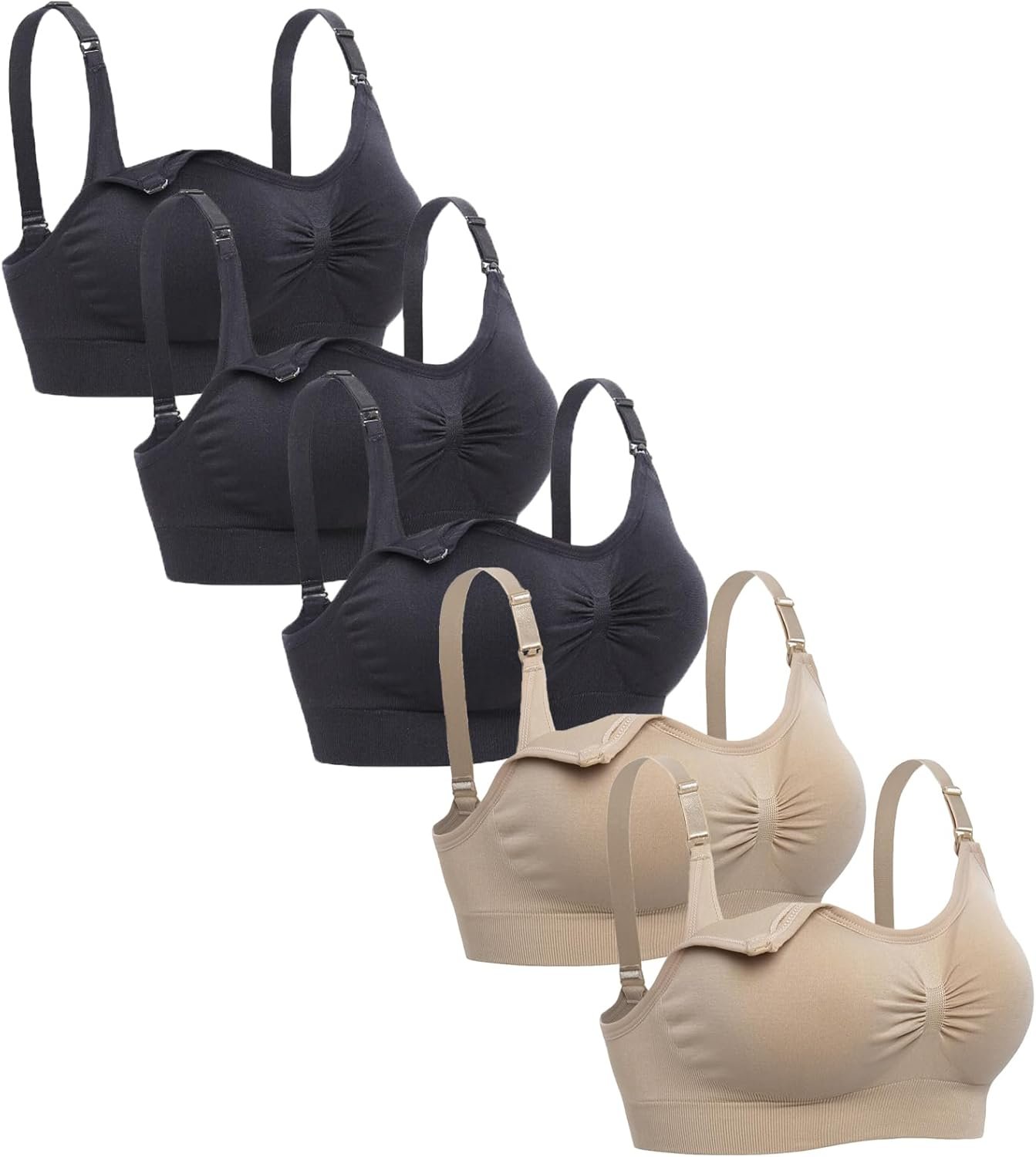 Womens Seamless Nursing Bra Sleeping Maternity Bralette for Breastfeeding Pack of 3