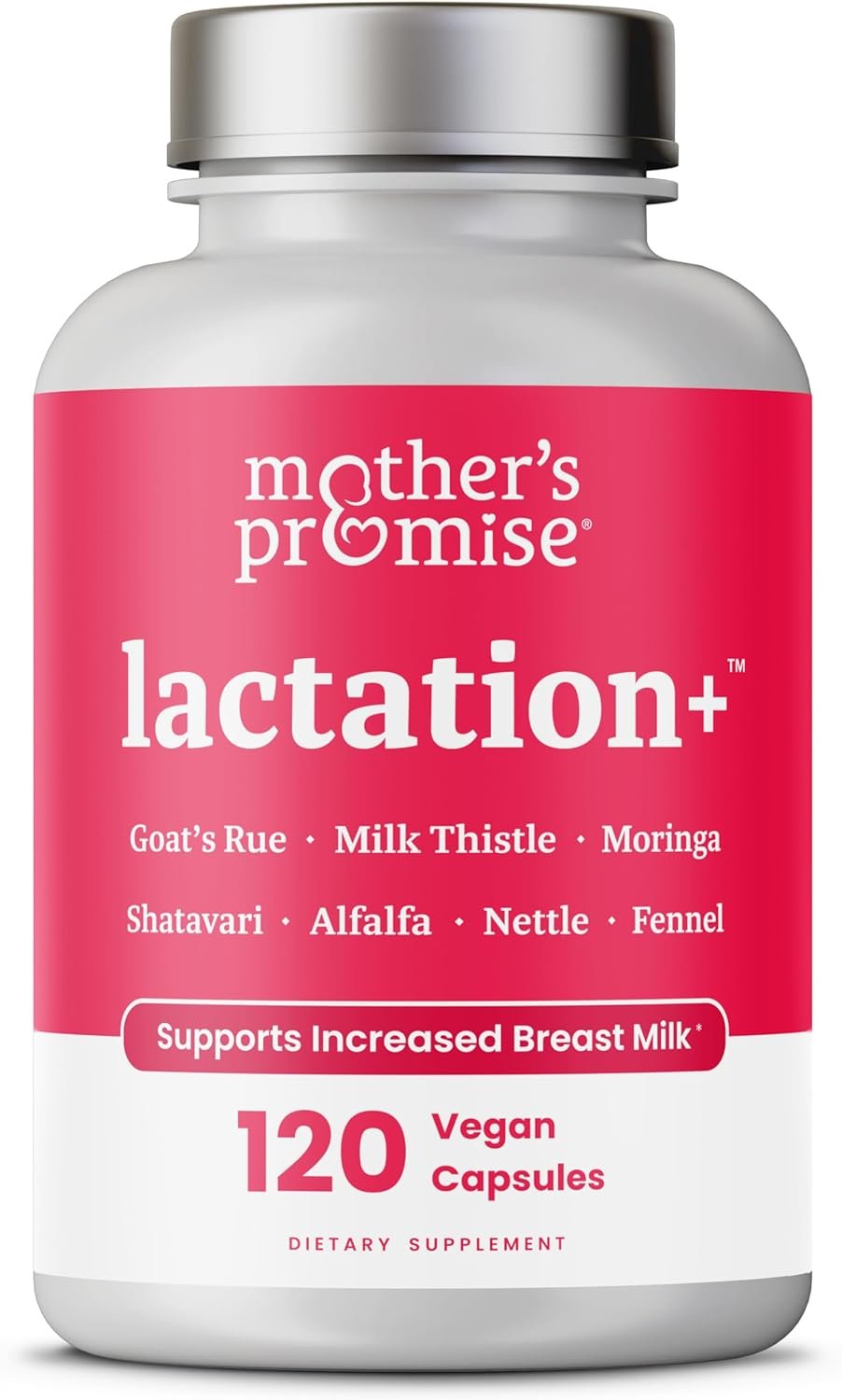 Lactation Support Breastfeeding Supplement with Organic Moringa, Goat’s Rue, Shatavari, Alfalfa, Fennel, Lactation Supplement for Milk Supply Increase, Breast Milk Supply Booster - 120 Vegan Capsules