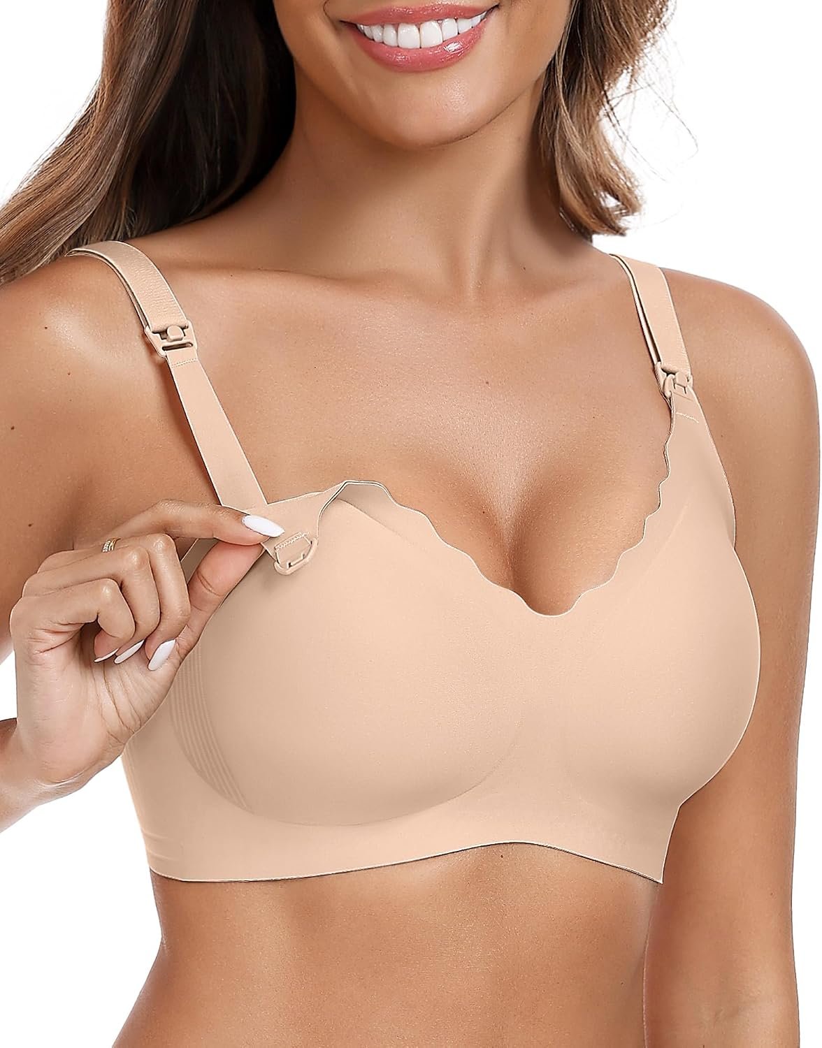 Vertvie Nursing Bras for Breastfeeding Seamless Comfort Maternity Bra Wireless Support Pregnancy Sleep Bralette Natural Shape