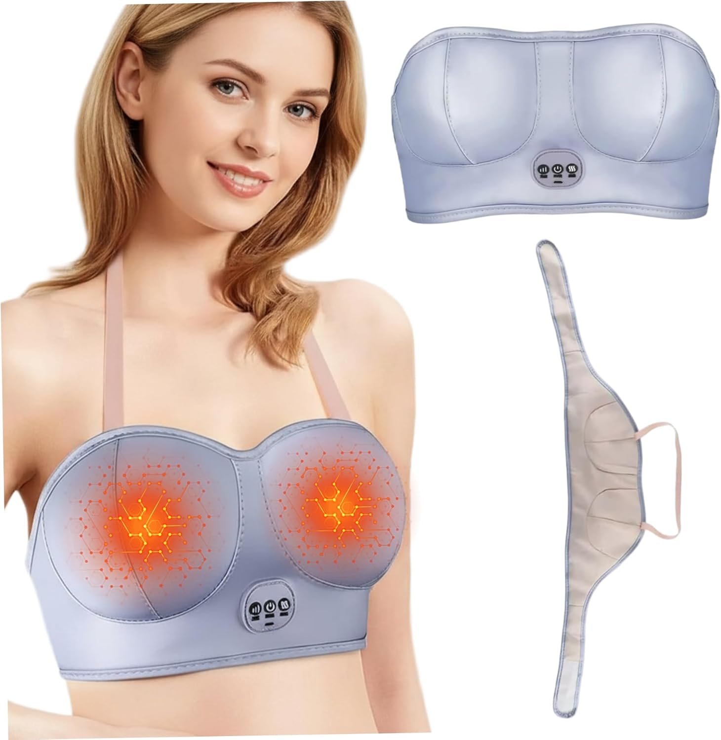 Lactation Massager with Heat Breast Massager with 40°C Constant Temperature Electric Heated Bra for Clogged Ducts Relief, Tabletop Figurines