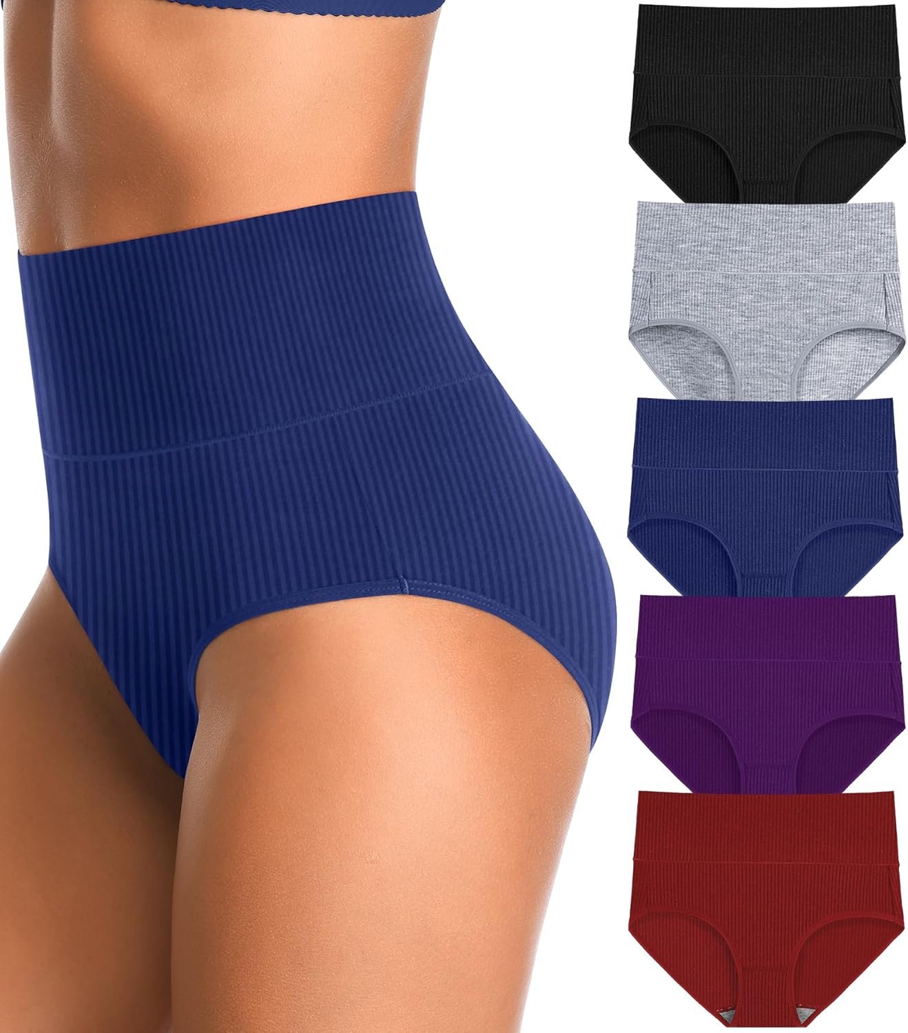 High Waisted Womens Underwear Cotton Tummy Control Postpartum Essentials Full Coverage Panties Soft Comfortable Briefs