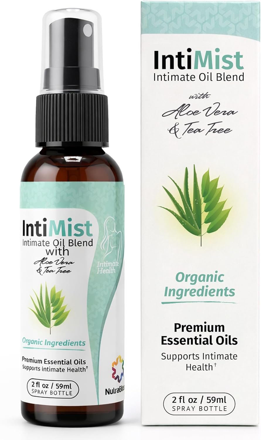 NutraBlast Intimist Feminine Essential Oils Blend Spray (2 fl oz) | All Natural Intimate Deodorant for Women | Works Well for Dryness, Odor, Itching & Burning