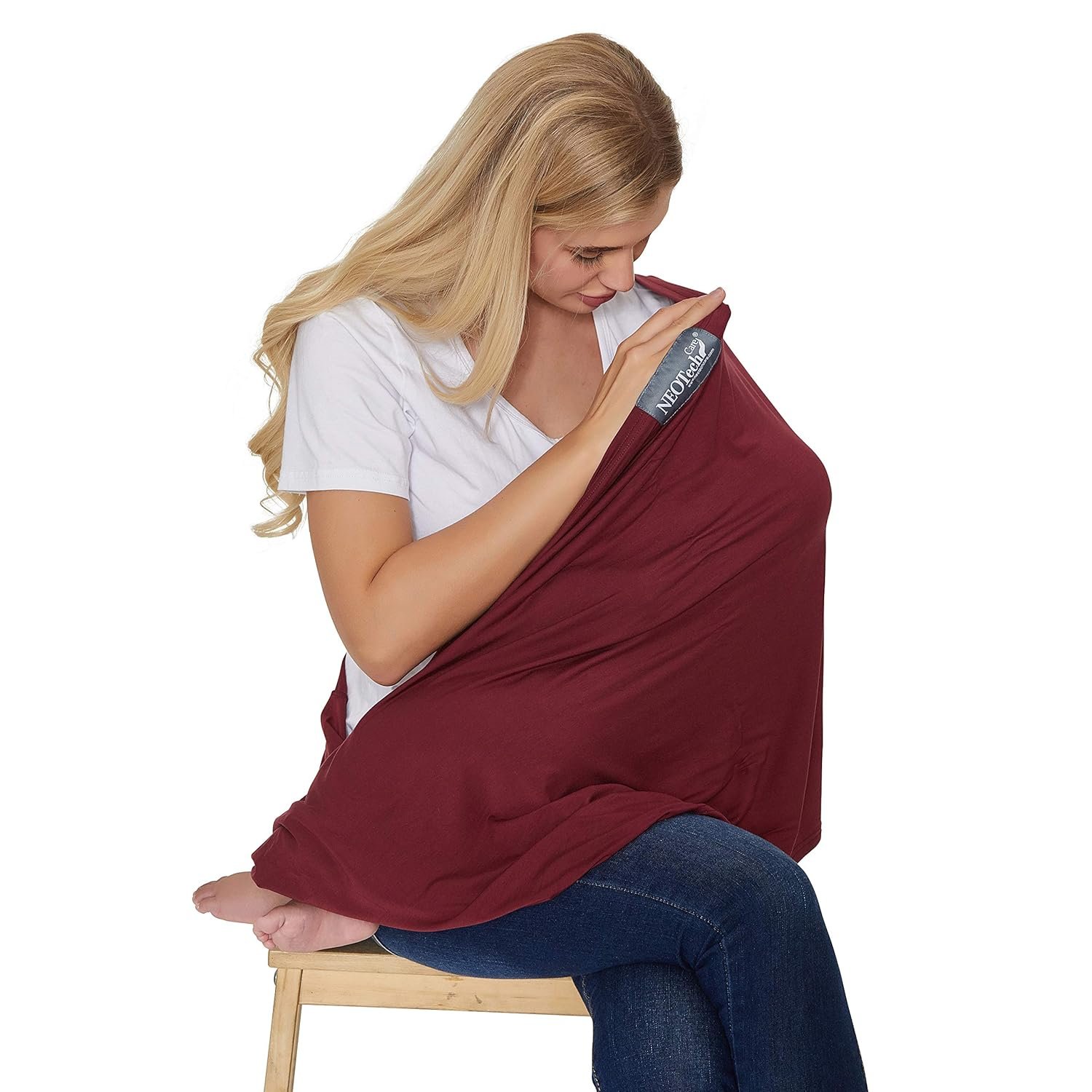 NeoTech Care Baby Nursing Cover Breastfeeding Scarf | Soft Fabric (Burgundy Red)