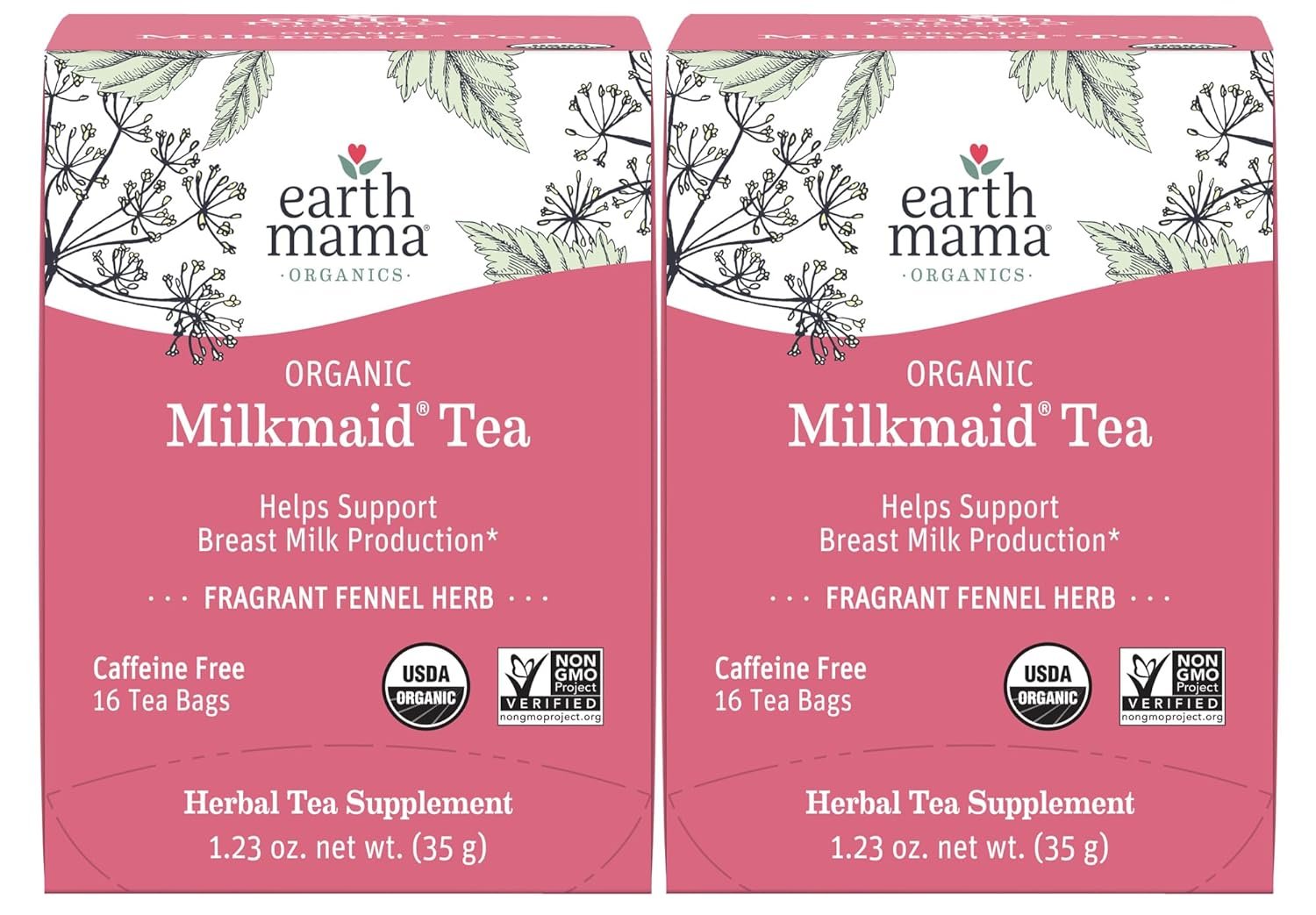 Earth Mama Organic Milkmaid Tea - 32 Teabags - Lactation Support Herbal Tea - Breastfeeding Essentials - Caffeine Free & Non-GMO Project Verified