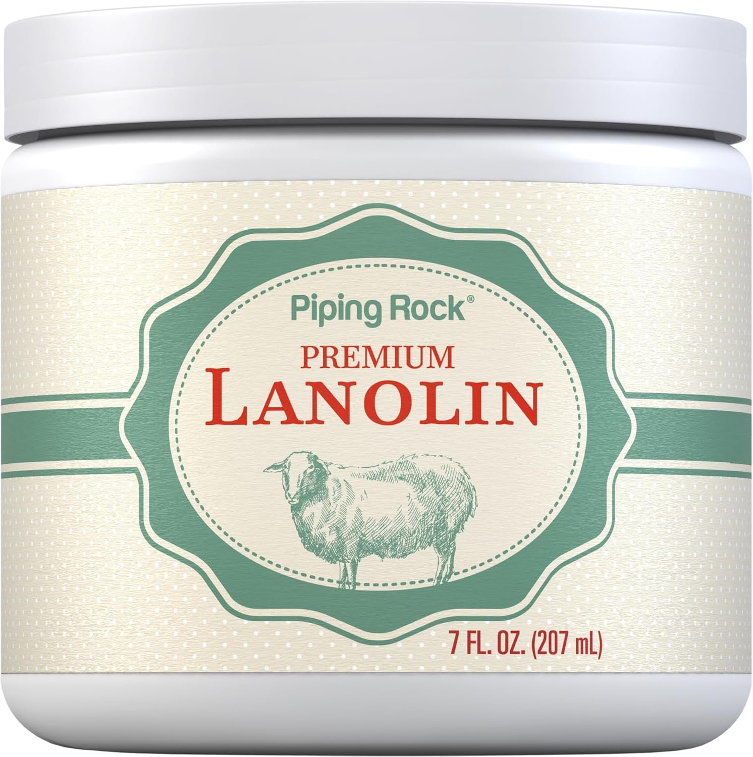 Piping Rock Lanolin Nipple Cream | 7 fl oz | Moisturizing & Soothing Balm for Skin, Face, and Body | Non-GMO, Free of Parabens, SLS & Fragrances