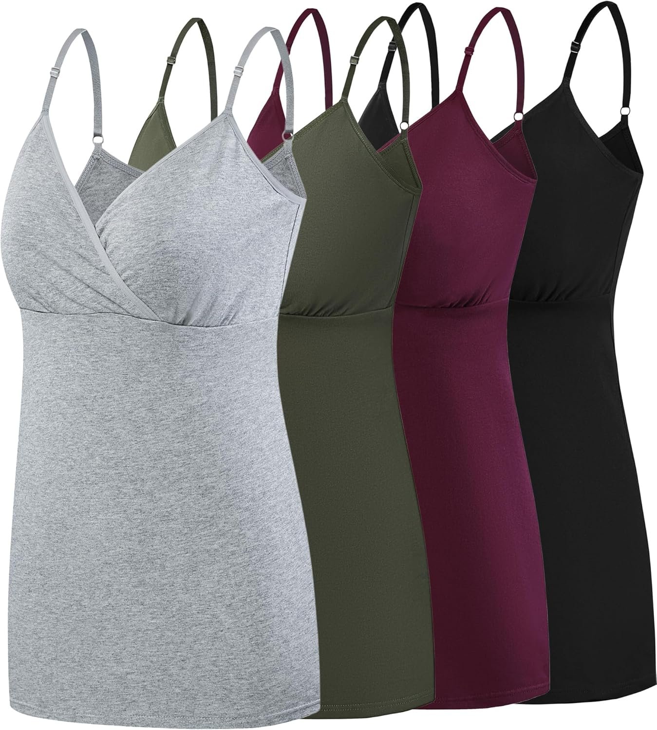 SUIEK Cotton Maternity Nursing Tank Tops Crisscross Breastfeeding Cami Sleep Shirt